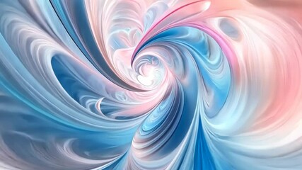 Poster - Swirling colors create a mesmerizing abstract journey through a dreamlike landscape of blue and pink hues. Generative AI