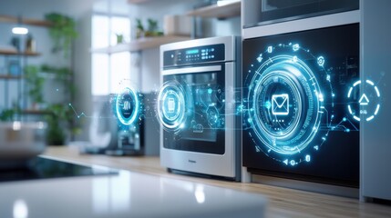 Poster - Futuristic Smart Device Interface Showcasing Innovative Technology and Automation Solutions