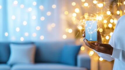 Poster - elegant sparkling backdrop with magical bokeh lights and glitter