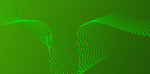 Poster - 
Modern Abstract Green Background with Wavy Lines.