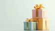 © ADD PHOTO - Wrapped Gift Boxes Tied with Ribbons for Celebratory Occasions