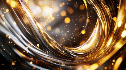 Poster - Captivating Waves of Luminous Energy   Abstract Glowing Curve Design