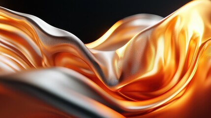 Poster - Captivating Abstract Fabric Waves Flowing Gracefully Against Dark Background