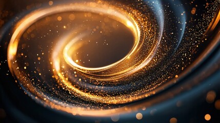 Poster - Mesmerizing Cosmic Swirl of Glowing Energy and Light in the Depths of the Universe