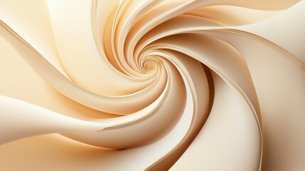 Poster - Mesmerizing Swirling Vortex in Soft Cream Hues   Abstract Ethereal Luxury Background