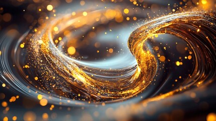 Poster - Swirling Celestial Explosion of Brilliant Glowing Light and Energy
