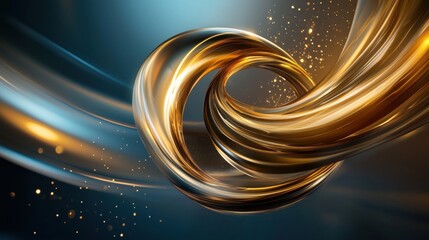 Poster - Mesmerizing Metallic Wave of Elegant Abstract Movement