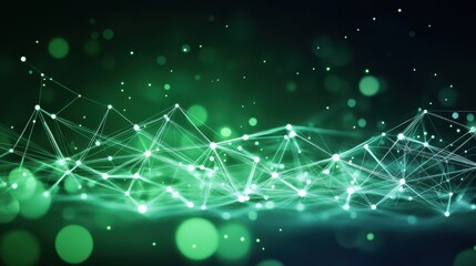 Poster - Abstract green network connection. Ideal for technology, data, and connectivity concepts.