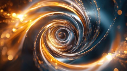 Poster - Swirling Vortex of Glowing Energy   Mesmerizing Abstract Digital Artwork