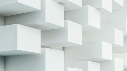 Poster - Abstract White Cubes Background  Modern 3D Render for Business   Design