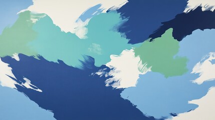 Poster - Abstract blue, green paint strokes background texture