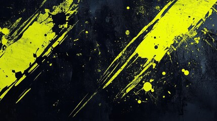 Poster - Vibrant Yellow and Black Abstract Background Design