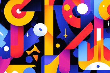 Poster - Abstract colorful shapes background design