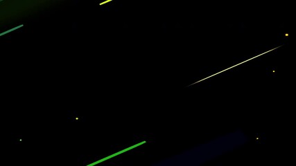 Poster - Abstract composition featuring minimalist light trails in blue, yellow, and red against a dark background, evoking a futuristic and sleek aesthetic.