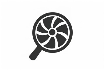 Poster - Abstract swirl design with a handle, like a lollipop or fan.