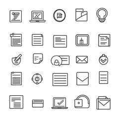 Poster - Collection of linear business icons and symbols