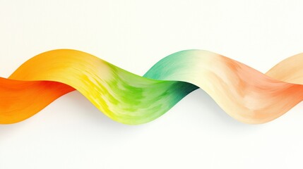Poster - Abstract Wave of Colorful Paint Strokes Flowing Gracefully Across a Clean Background
