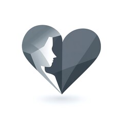 Poster - Heart-shaped logo featuring a woman's profile