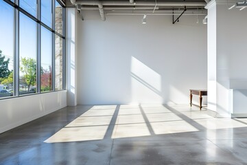Poster - Sunlit modern interior space with large window