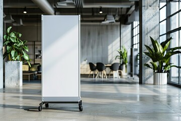 Poster - Blank mobile sign in modern office space