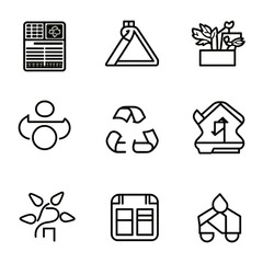 Poster - Collection of line icons on various topics.