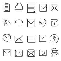 Fototapete - Collection of communication and document icons
