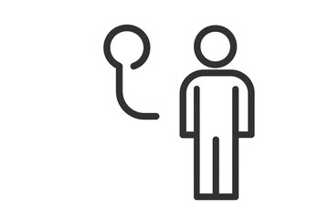 Poster - Simple line art illustration of a person and a curved line