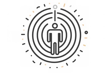 Poster - Person centered within concentric circles, radiating outwards.