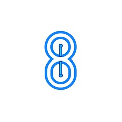 Poster - Abstract blue double circle design element