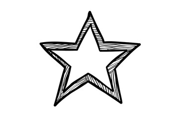 Poster - Hand-drawn five-pointed star graphic element