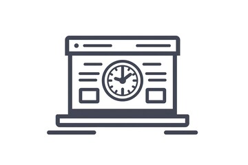 Poster - Website on laptop screen showing time