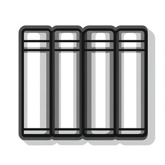 Poster - Four gray cylindrical objects in a row