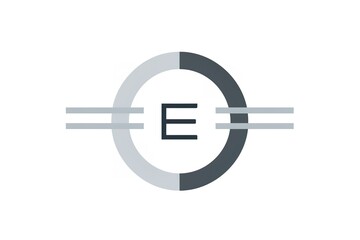 Poster - Abstract logo design with letter E in circle