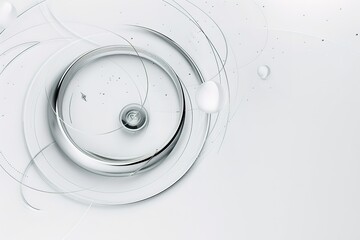 Poster - Abstract concentric circles and droplets on white background
