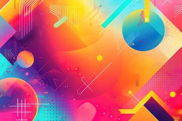Poster - abstract vibrant geometric design art
