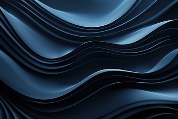 Poster - Abstract dark blue wave pattern background