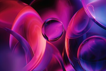 Poster - Abstract purple and pink spheres background