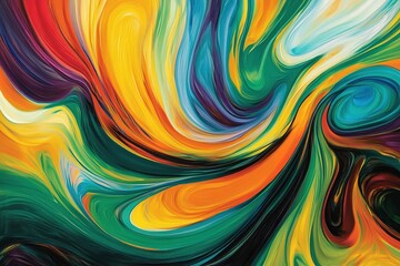 Poster - Abstract swirls of vibrant color