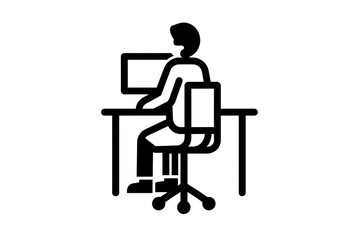 Poster - Person working at desk with computer