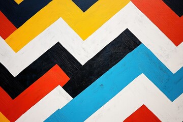 Poster - Abstract chevron pattern in vibrant colors