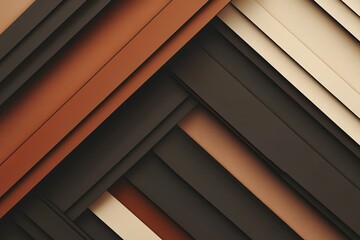 Poster - Abstract geometric pattern in brown and beige tones