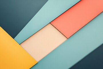 Poster - Abstract geometric design with pastel colors