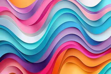 Poster - Abstract colorful wavy paper design