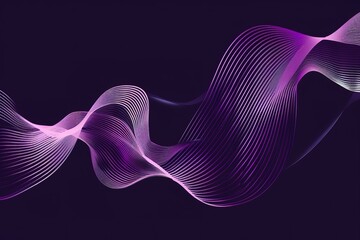 Poster - Abstract purple and pink flowing lines on dark background