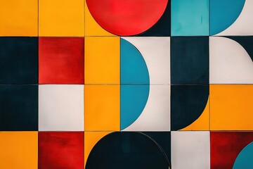 Poster - Geometric abstract art with vibrant colors
