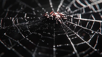 Intricate Spiderweb: A Macro Close-Up of a Spider's Creation