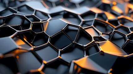 Poster - Abstract Metallic Hexagonal Network Structure