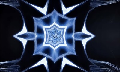 Wall Mural - Abstract blue energy fractal art; cosmic background; for science, tech, or design