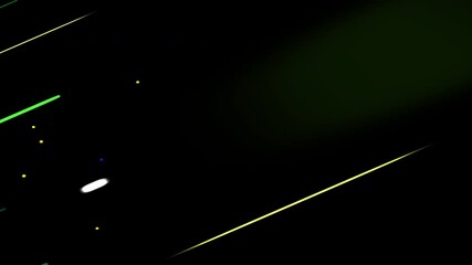 Fototapete - Abstract composition featuring minimalist light trails in blue, yellow, and red against a dark background, evoking a futuristic and sleek aesthetic.