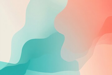 Poster - Abstract teal, coral wave background, digital art, website header